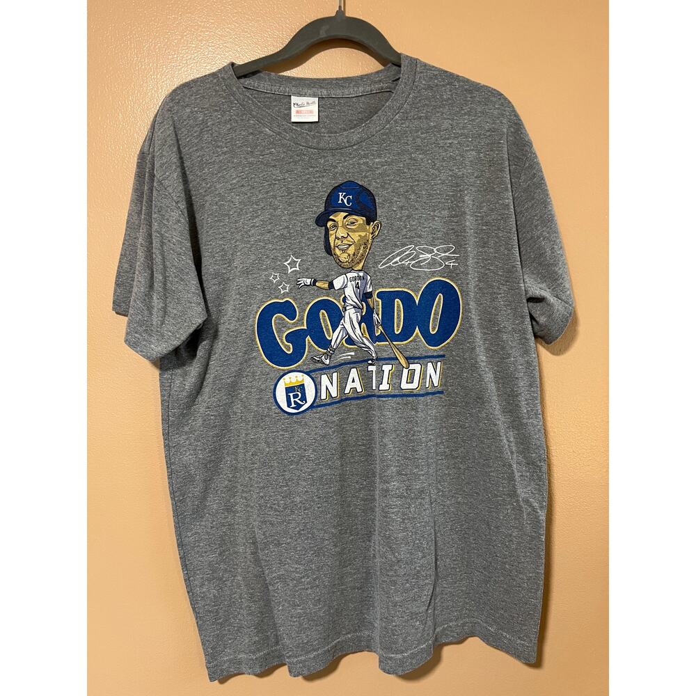 Charlie Hustle Alex Gordon Nation KC Royals Graphic Tee Size L Gray